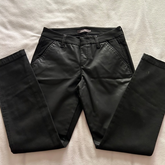 Anthro | Level 99 Black Denim Front Coated Stretch Jeans, Size 28 - Picture 5 of 12